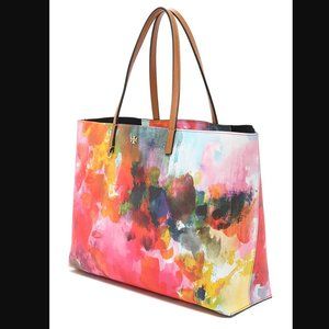 Tory Burch Kerrington Watercolor Floral Print Tote Bag Large